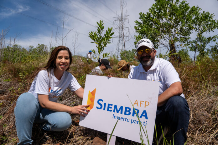 2-María del Carmen Gil e Irving Muñiz AFP Siembra realiza jornada de reforestación en Loma Guaigüí