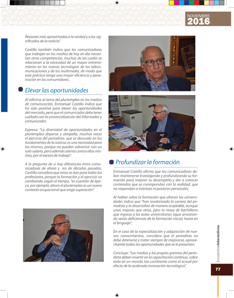 Fallece el sociólogo y periodista Enmanuel Castillo