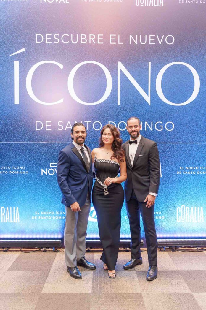 Enrique Canela, Angélica Bustos, Johan Febrillet Noval Properties presenta la primera ciudad vertical frente al mar en Santo Domingo Este
